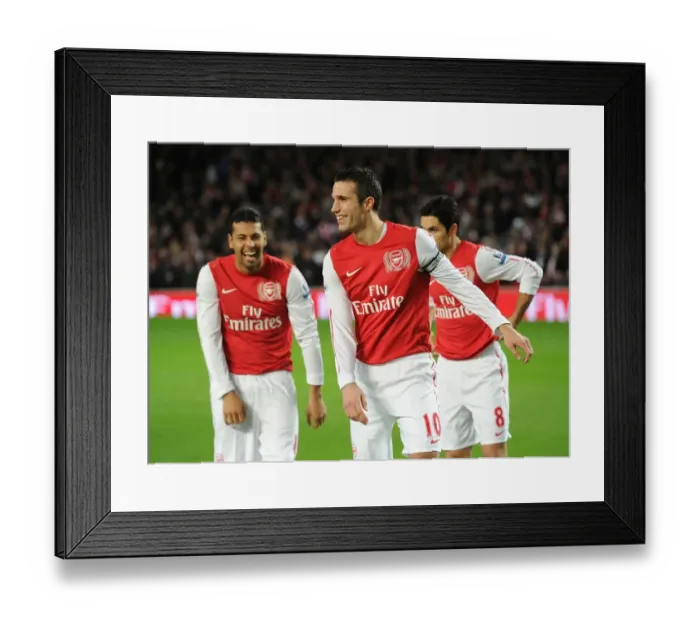 Framed Print : Arsenal: Van Persie and Santos Sharing a Light-Hearted Moment Before Arsenal v Fulham (2011-12) Framed Print : Arsenal: Van Persie and Santos Sharing a Light-Hearted Moment Before Arsenal v Fulham (2011-12)