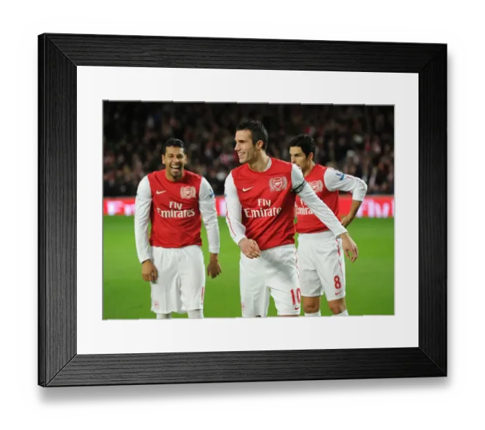 Framed Print : Arsenal's Van Persie and Santos in Action against Fulham (2011-12)