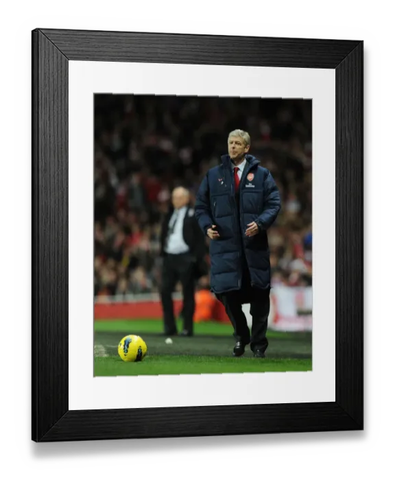 Framed Print : Arsene Wenger Leads Arsenal in Premier League Clash Against Fulham (2011-12)