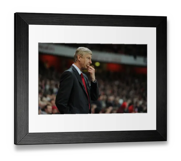 Framed Print : Arsene Wenger: Focused at the Emirates - Arsenal v Fulham, Premier League 2011