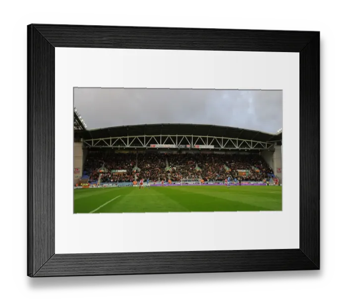 Framed Print : Arsenal Fans at Wigan Athletic vs Arsenal, Premier League 2011-12