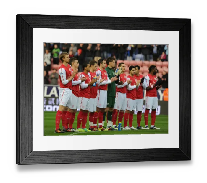 Framed Print : Arsenal vs. Wigan Athletic: Premier League Clash at DW Stadium (December 2011)
