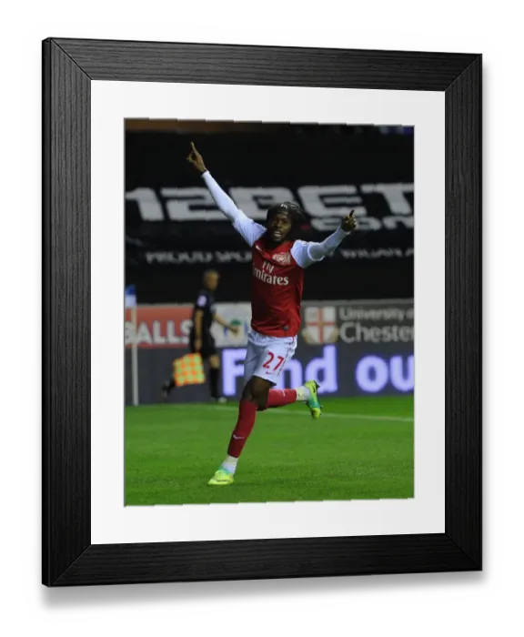 Framed Print : Gervinho's Hat-Trick: Wigan Athletic vs. Arsenal, Premier League 2011-12