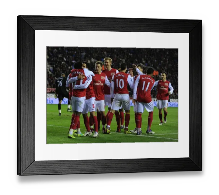 Framed Print : Gervinho's Goal Celebration: Arsenal's Victory over Wigan Athletic (2011-12) Framed Print : Gervinho's Goal Celebration: Arsenal's Victory over Wigan Athletic (2011-12)
