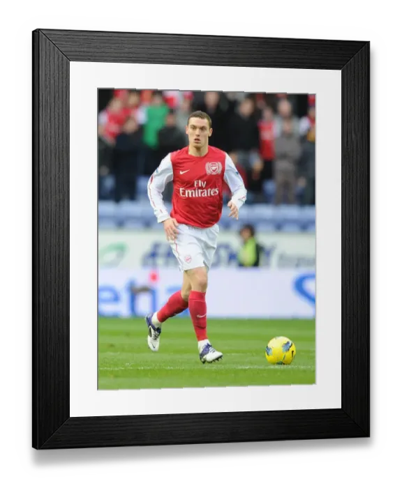Framed Print : Thomas Vermaelen Focuses in Arsenal's Victory over Wigan Athletic (2011-12)