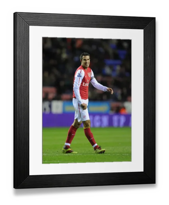 Framed Print : Robin van Persie in Action: Wigan Athletic vs. Arsenal, Premier League 2011-12