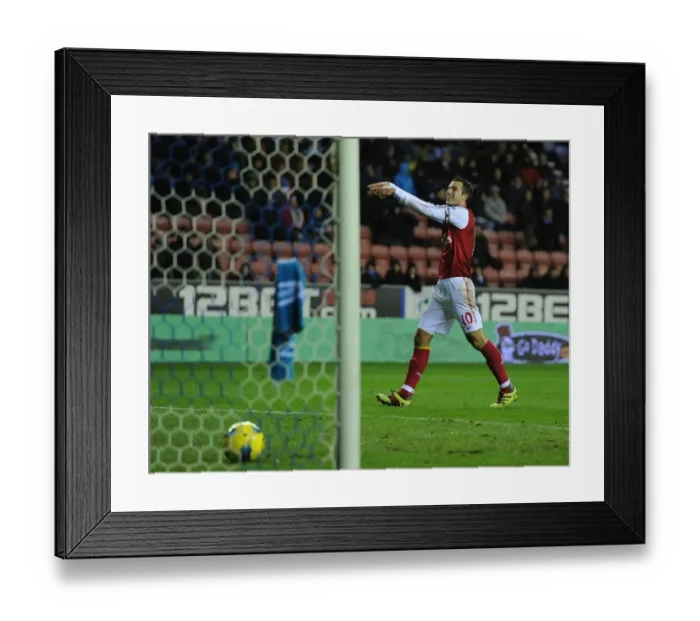 Framed Print : Robin van Persie's Hat-Trick: Wigan Athletic vs. Arsenal, Premier League 2011-12