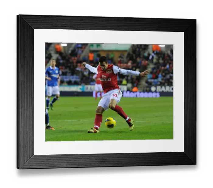 Framed Print : Robin van Persie's Trickery: Arsenal's Star Forward Dazzles Wigan Athletic in Premier League Clash, 2011-12