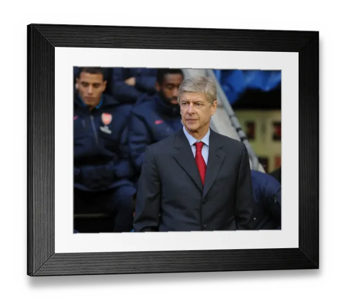 Framed Print : Arsene Wenger at Wigan Athletic vs Arsenal (Premier League, 2011-12)