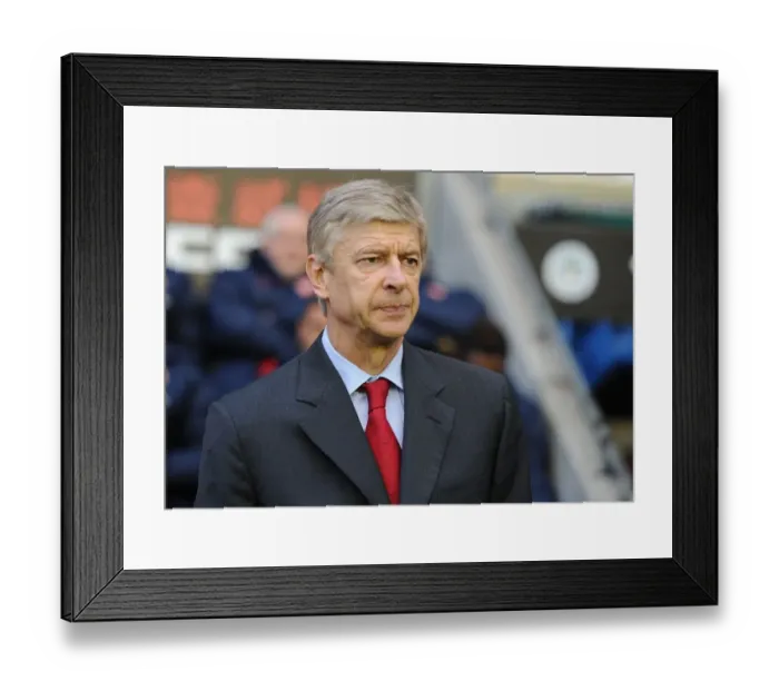 Framed Print : Arsene Wenger Leads Arsenal Against Wigan Athletic in Premier League Clash (2011-12)