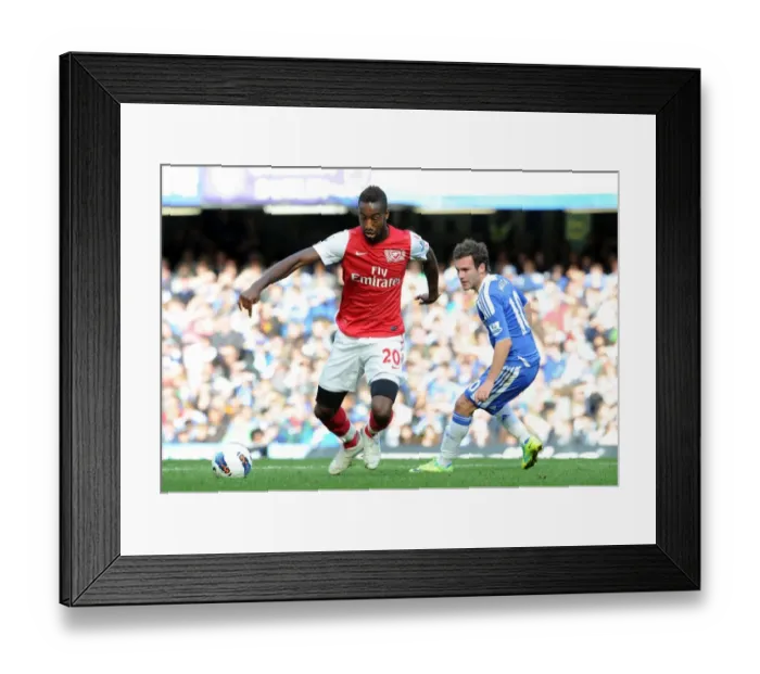 Framed Print : Arsenal's Thrilling 5-3 Victory Over Chelsea: Johan Djourou vs Juan Mata, Stamford Bridge, 2011-12 Premier League