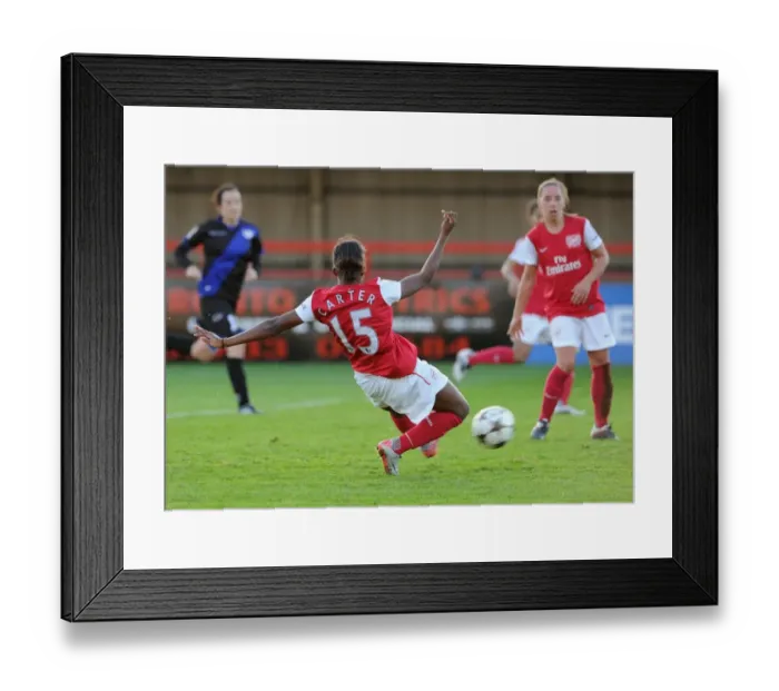 Framed Print : Arsenal Women's Team Triumphs Over Rayo Vallecano: Danielle Carter Scores Fifth Goal in UEFA Champions League Round of 16 Second Leg