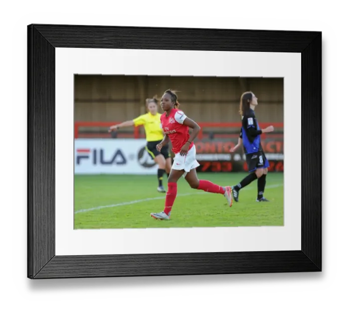 Framed Print : Arsenal Women's Champions League Victory: Danielle Carter Scores Fifth Goal Against Rayo Vallecano (5-1)
