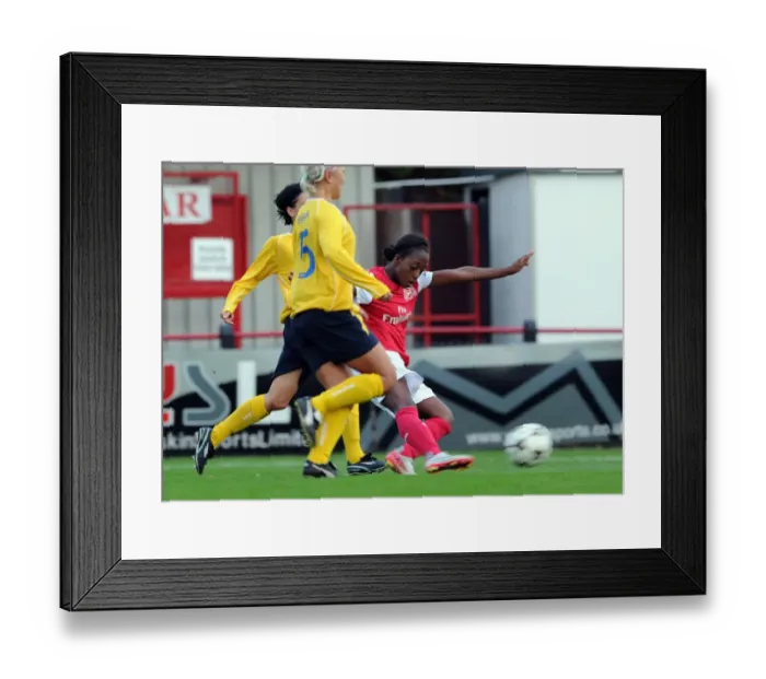 Framed Print : Arsenal Women's UEFA Champions League Triumph: Danielle Carter's Brace in 6-0 Victory over Bobruichanka