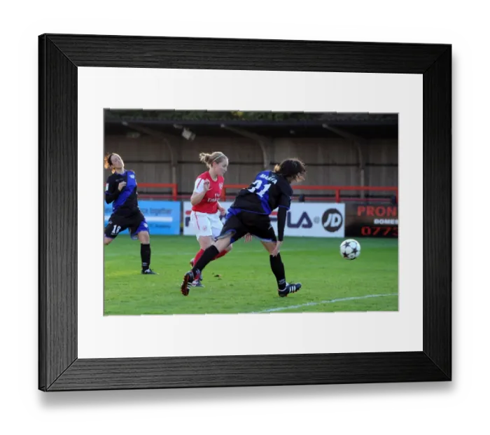 Framed Print : Arsenal Women's Team Thrashes Rayo Vallecano 5-1 in UEFA Champions League: Kim Little Scores Second Goal Framed Print : Arsenal Women's Team Thrashes Rayo Vallecano 5-1 in UEFA Champions League: Kim Little Scores Second Goal