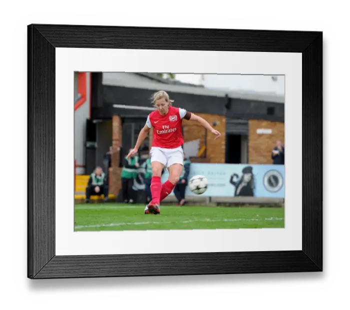 Framed Print : Jayne Ludlow's Historic Goal: Arsenal Crushes Rayo Vallecano 5-1 in UEFA Women's Champions League