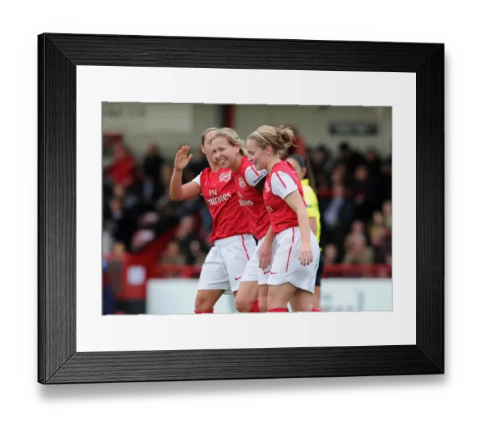 Framed Print : Arsenal Women's Historic Champions League Victory: Jayne Ludlow Scores First Goal in 5-1 Win