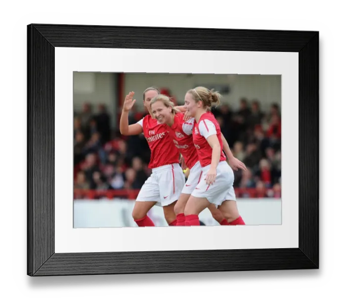 Framed Print : Arsenal Women's Historic Champions League Victory: Jayne Ludlow Scores First Goal in 5-1 Triumph over Rayo Vallecano