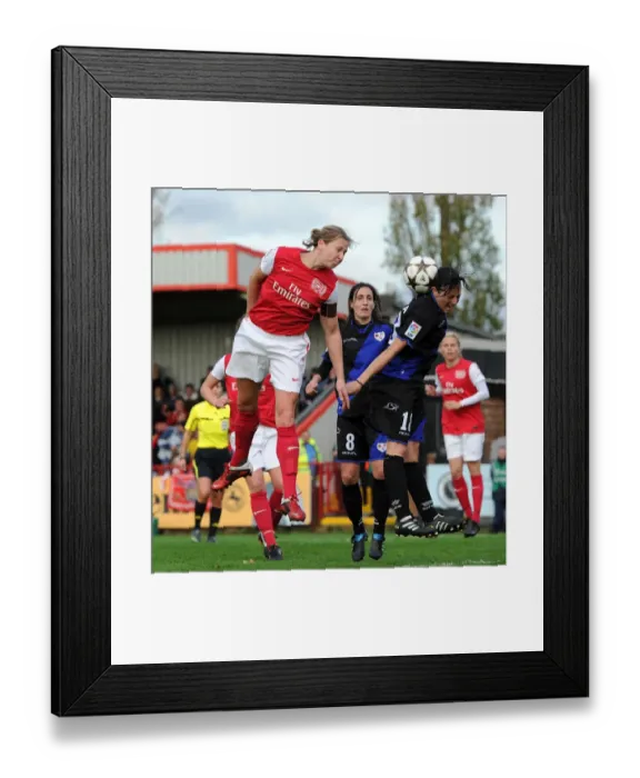 Framed Print : Arsenal Women's Team Crushes Rayo Vallecano in UEFA Champions League: Ludlow's Leading 5-1 Victory