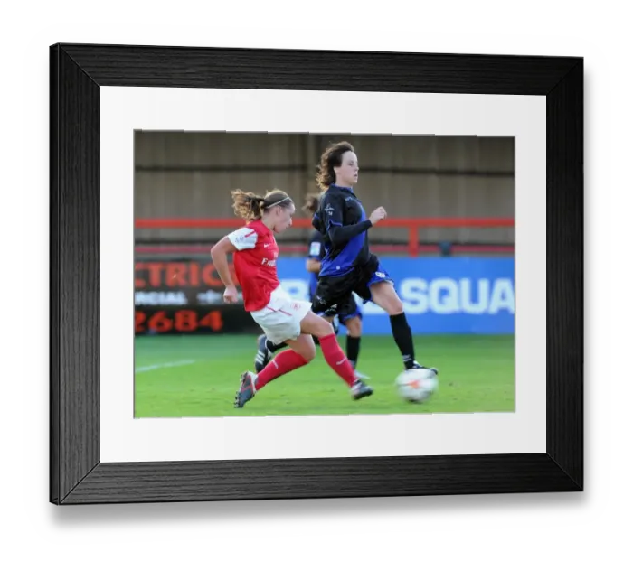 Framed Print : Arsenal Women's UEFA Champions League Victory: Jordan Nobbs Scores Game-winning Goal (5-1) vs. Rayo Vallecano