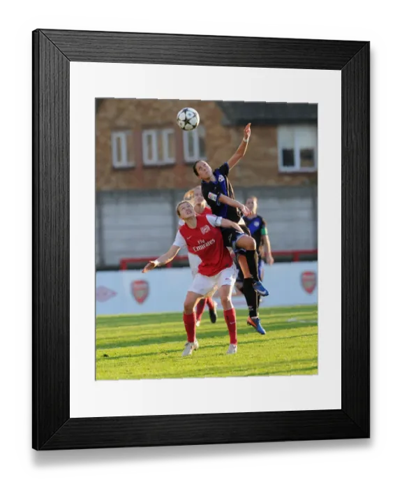 Framed Print : Arsenal Women's Champions League: Ellen White vs. Jennifer Hermoso - Arsenal Leads 5-1 over Rayo Vallecano (Round of 16, 2nd Leg)