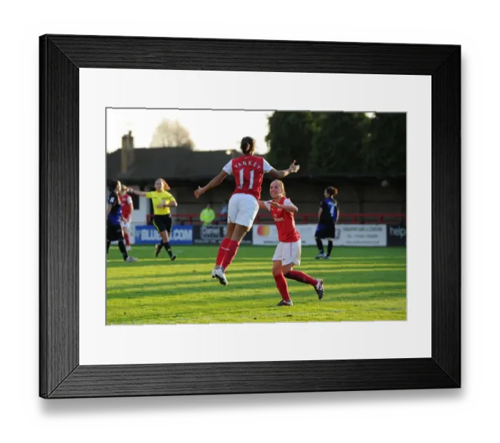 Framed Print : Arsenal Women's Champions League Triumph: Rachel Yabkey's Hat-trick Secures 5-1 Victory over Rayo Vallecano