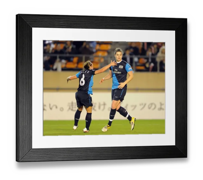 Framed Print : Arsenal Ladies Celebrate Goal Against INAC Kobe: Jennifer Beattie and Jordan Nobbs, 1:1 at Nishigaoka Stadium, Tokyo, 2011 Framed Print : Arsenal Ladies Celebrate Goal Against INAC Kobe: Jennifer Beattie and Jordan Nobbs, 1:1 at Nishigaoka Stadium, Tokyo, 2011