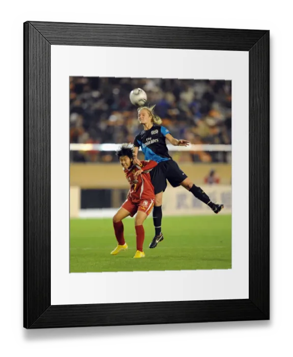 Framed Print : Battle of the Stars: Katie Chapman vs. Megumi Takase - A 1-1 Draw in Charity Match between Arsenal Ladies and INAC Kobe at Nishigaoka Stadium, Tokyo