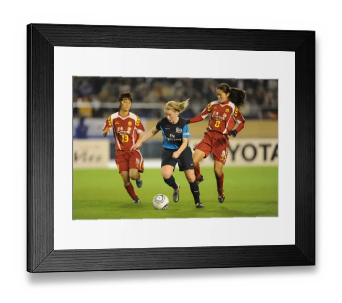Framed Print : INAC Kobe vs. Arsenal Ladies: A 1-1 Draw in Tokyo's Charity Match at Nishigaoka Stadium (November 30, 2011) - A Clash of Stars: Kim Little vs. Chiaki Minamiyama and Homare Sawa Framed Print : INAC Kobe vs. Arsenal Ladies: A 1-1 Draw in Tokyo's Charity Match at Nishigaoka Stadium (November 30, 2011) - A Clash of Stars: Kim Little vs. Chiaki Minamiyama and Homare Sawa