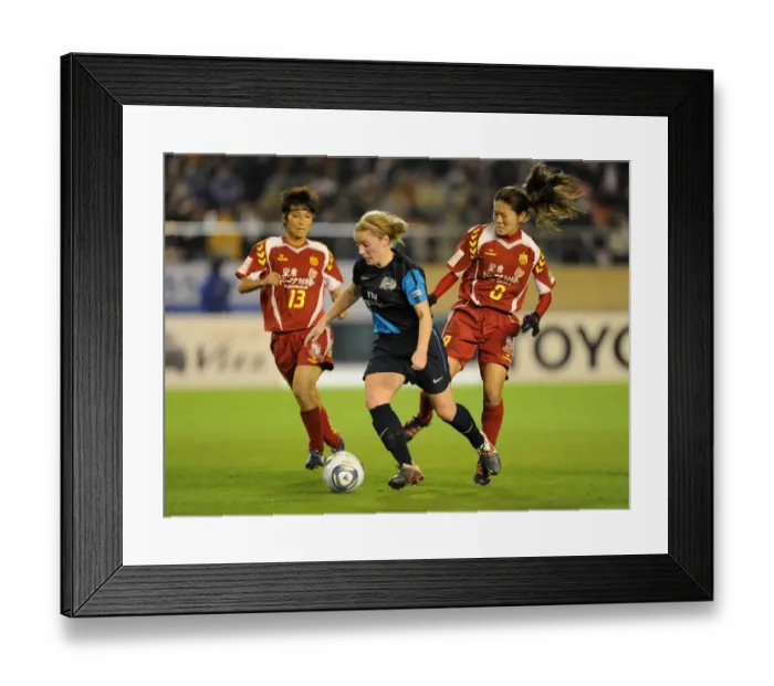 Framed Print : Arsenal Ladies and INAC Kobe Lock Horns in a 1-1 Stalemate at Nishigaoka Stadium, Tokyo (November 30, 2011): A Thrilling Charity Match Featuring Kim Little (Arsenal) vs. Chiaki Minamiyama and Homare Sawa (INAC) Framed Print : Arsenal Ladies and INAC Kobe Lock Horns in a 1-1 Stalemate at Nishigaoka Stadium, Tokyo (November 30, 2011): A Thrilling Charity Match Featuring Kim Little (Arsenal) vs. Chiaki Minamiyama and Homare Sawa (INAC)