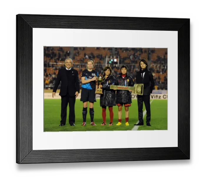 Framed Print : INAC Kobe vs. Arsenal Ladies: A 1-1 Thriller - Kawasumi vs. Ludlow Rivalry at Charity Match in Nishigaoka Stadium, Tokyo