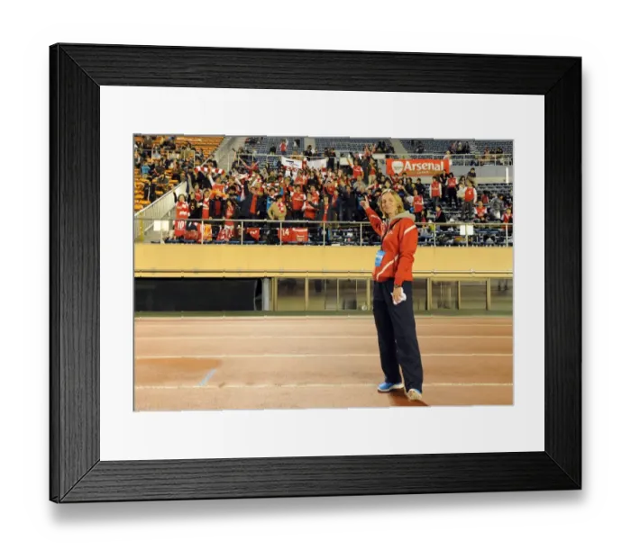 Framed Print : Arsenal Ladies Faye White Amidst Cheering Fans at Nishigaoka Stadium during 1:1 Charity Match vs INAC Kobe