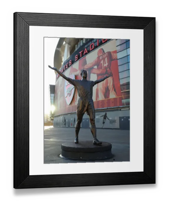 Framed Print : Tony Adams Statue: Arsenal Legend Overlooking Emirates Stadium (Arsenal vs. Everton, 2011-12)