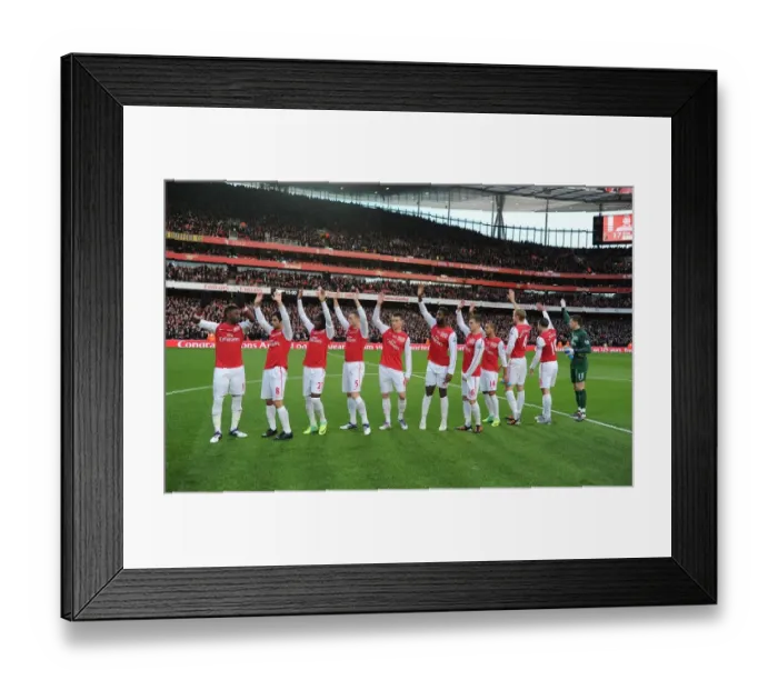 Framed Print : Arsenal Players Wave to Fans Before Arsenal vs. Everton, Premier League 2011-12
