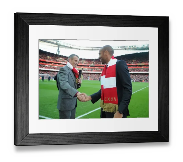 Framed Print : Thierry Henry's Exclusive Interview Before Arsenal vs Everton, Premier League 2011-12