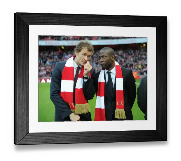 Framed Print : Arsenal Legends Lauren and Lehmann Reunite before Arsenal vs. Everton, 2011-12 Premier League