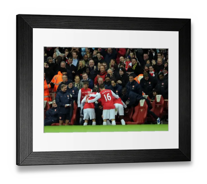 Framed Print : Robin van Persie's Goal Celebration: Arsenal vs. Everton, Premier League 2011-12 Framed Print : Robin van Persie's Goal Celebration: Arsenal vs. Everton, Premier League 2011-12