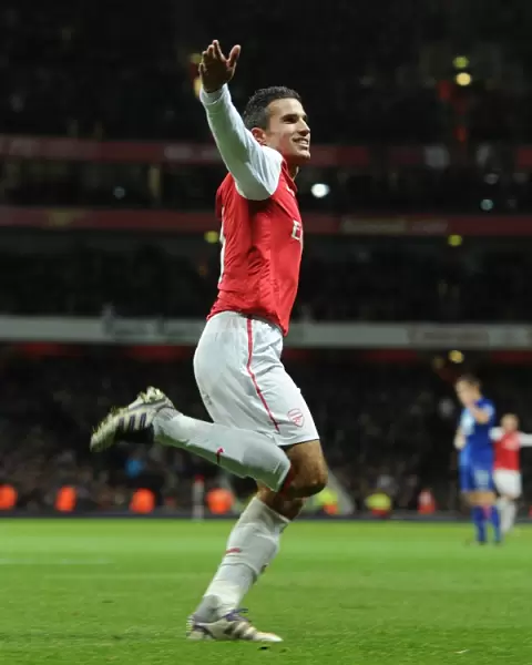 Robin van Persie's Goal Celebration: Arsenal vs Everton, Premier League 2011-12