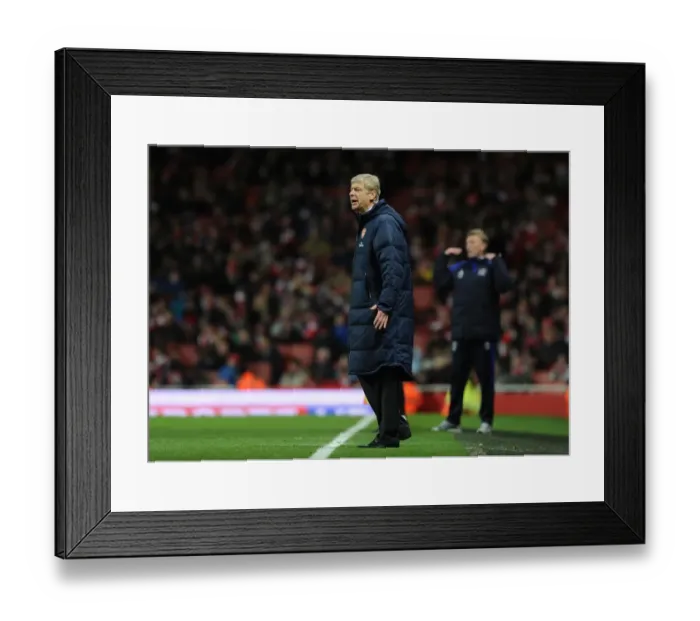Framed Print : Arsene Wenger Leads Arsenal Against Everton in Premier League (2011-12)