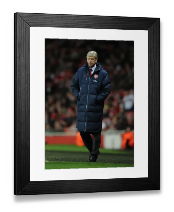 Framed Print : Arsene Wenger Leads Arsenal Against Everton in Premier League Clash (2011-12)