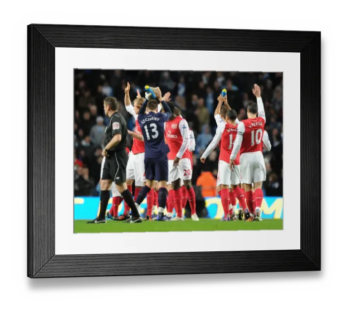Framed Print : Arsenal Players Wave to Fans Before Manchester City Clash (2011-12)