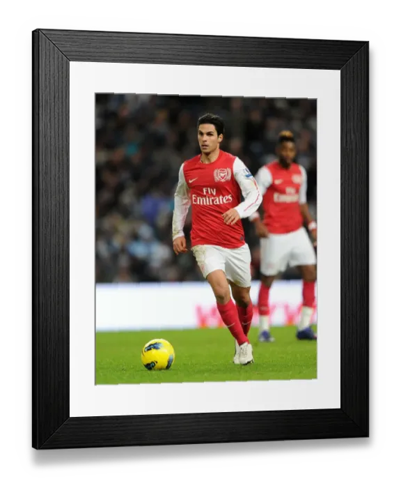 Framed Print : Mikel Arteta: Battle at the Etihad (2011-12) - Premier League Showdown between Manchester City and Arsenal