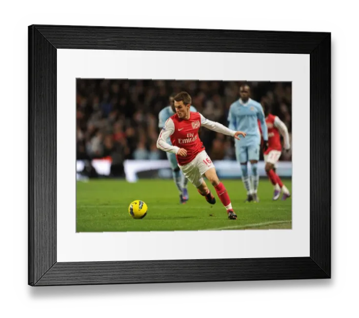 Framed Print : Aaron Ramsey in Action: Arsenal vs. Manchester City, Premier League 2011-12 Framed Print : Aaron Ramsey in Action: Arsenal vs. Manchester City, Premier League 2011-12