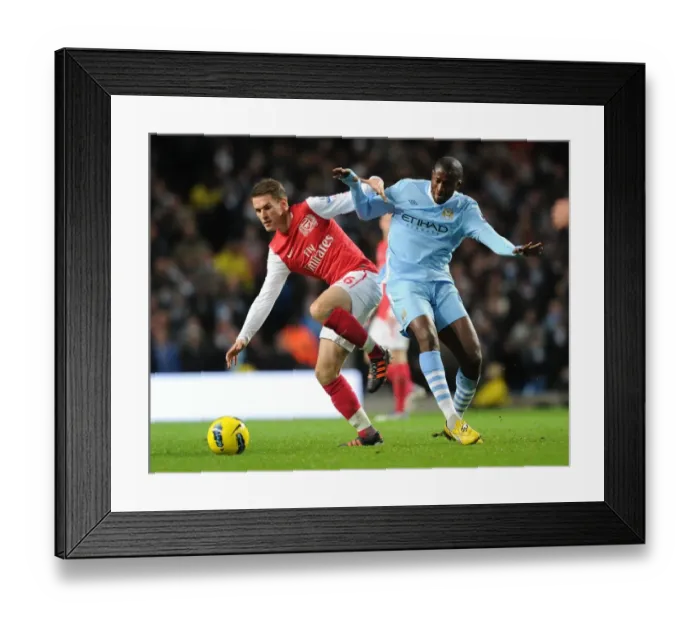 Framed Print : Clash of Titans: Ramsey vs. Yaya Toure - Manchester City vs. Arsenal, Premier League, 2011