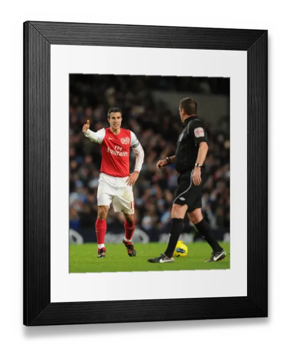 Framed Print : Van Persie's Dispute with Dowd: Manchester City vs. Arsenal, Premier League, 2011