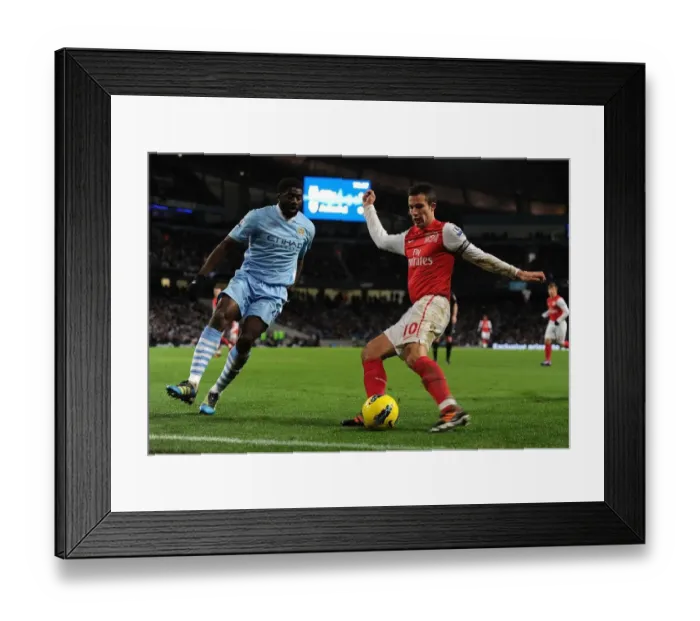 Framed Print : Clash of Titans: Van Persie vs. Toure - Manchester City vs. Arsenal, 2011-12 Premier League