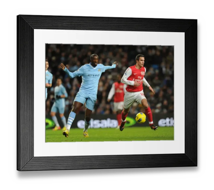 Framed Print : Clash of Titans: Van Persie vs. Yaya Toure - Manchester City vs. Arsenal, Premier League, 2011-12