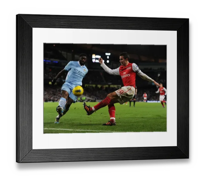 Framed Print : Clash of Titans: Van Persie vs. Toure - A Battle of Champions (Manchester City vs. Arsenal, 2011-12 Premier League)