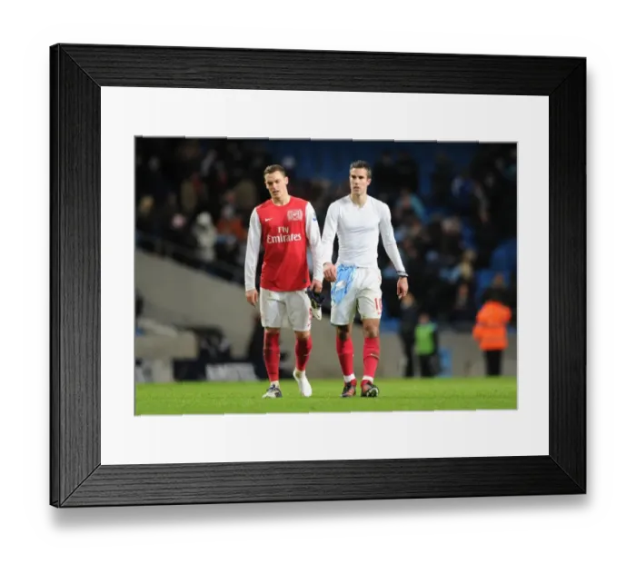 Framed Print : Dejected Duo: Manchester City vs. Arsenal, Premier League 2011-12