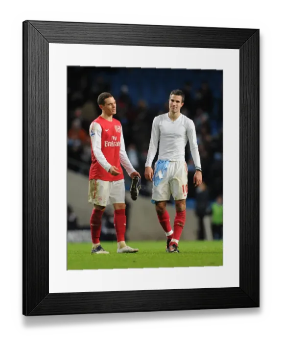 Framed Print : Dejected Duo: Robin van Persie and Thomas Vermaelen, Manchester City vs. Arsenal, Premier League 2011-12